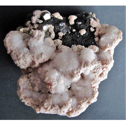 Rhodochrosit, Quarz, Pyrit, Sphalerit